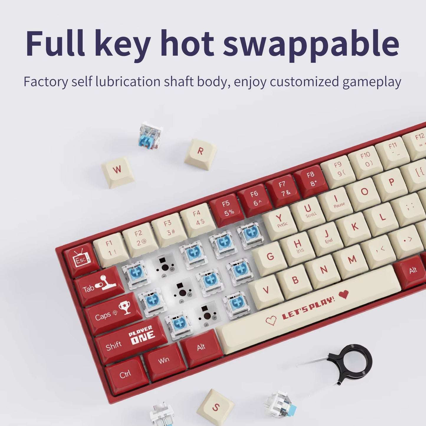 AK680 Gaming Mechanical Keyboard ABS Keycap 68 Keys Wired Wireless Bluetooth Keyboard Hot Swap Custom Gasket for Pc Laptop