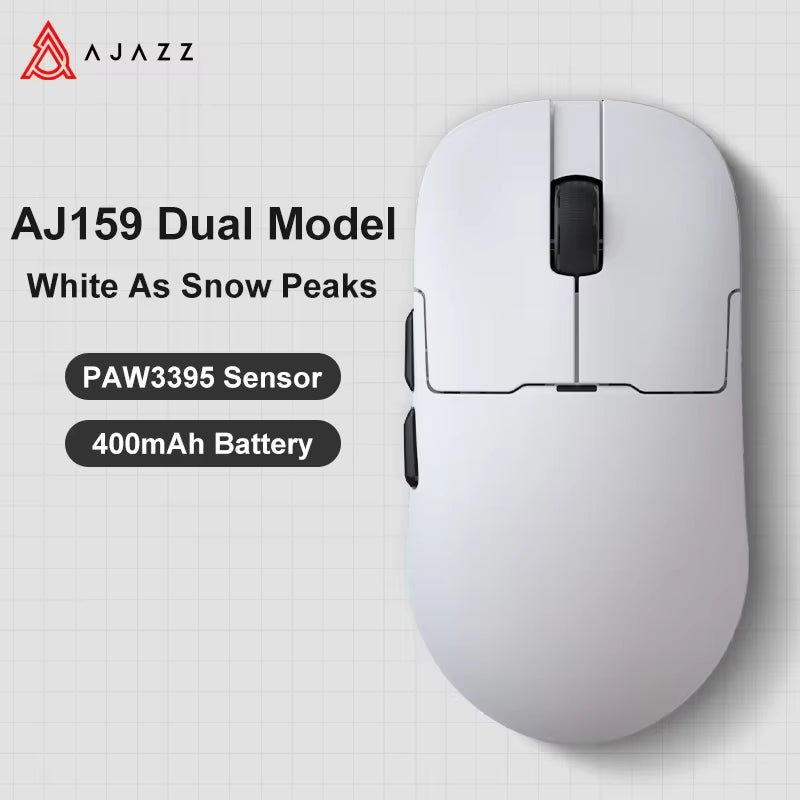 Aj159Apex Three-Mode Wireless Gaming Mouse 58G Lightweight 42000DPI PAW3950\3395 Bluetooth 2.4G PC MAC Gaming Office