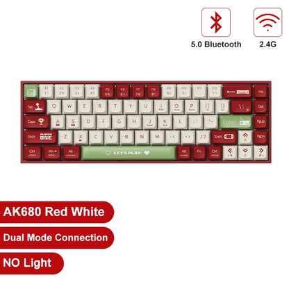 AK680 Gaming Mechanical Keyboard ABS Keycap 68 Keys Wired Wireless Bluetooth Keyboard Hot Swap Custom Gasket for Pc Laptop