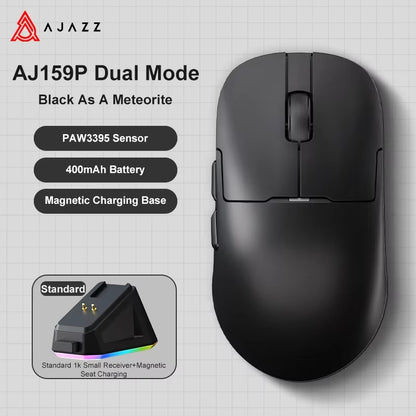 Aj159Apex Three-Mode Wireless Gaming Mouse 58G Lightweight 42000DPI PAW3950\3395 Bluetooth 2.4G PC MAC Gaming Office