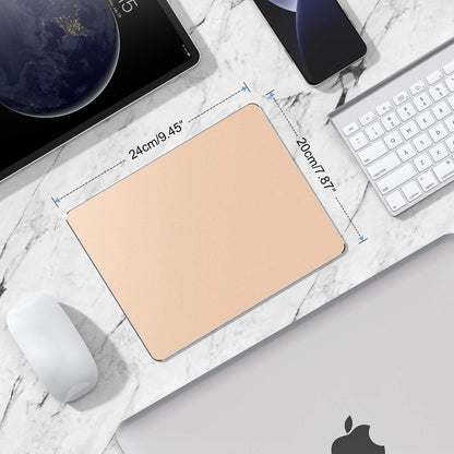 Mouse Pad, Gold Premium Hard Metal Aluminum Mousepad, Double Side Waterproof Ultra Smooth Mouse Pad for Fast and Accurate Mouse Control for Office and Gaming, 9.4 X 7.9Inch