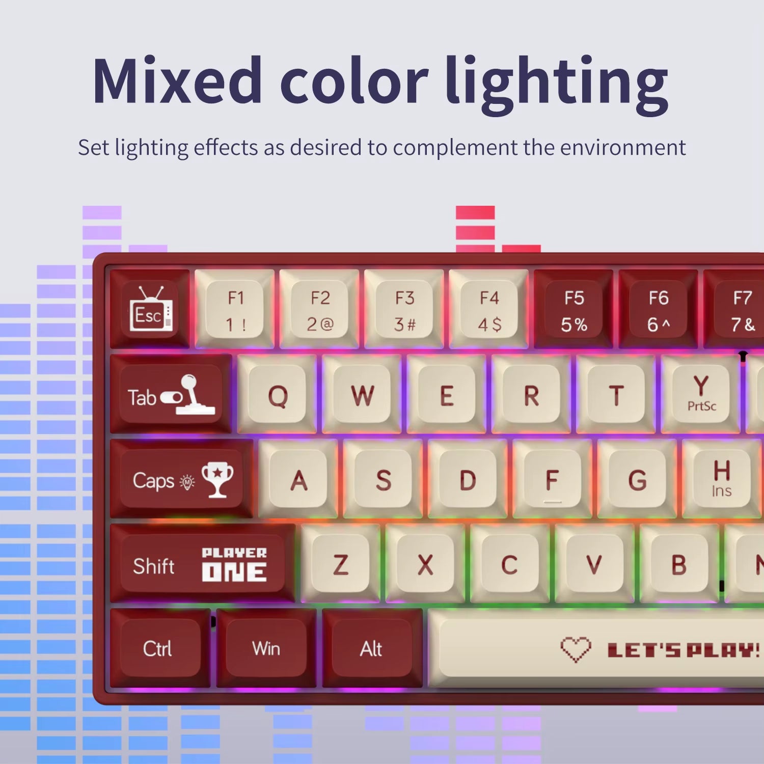 AK680 Gaming Mechanical Keyboard ABS Keycap 68 Keys Wired Wireless Bluetooth Keyboard Hot Swap Custom Gasket for Pc Laptop