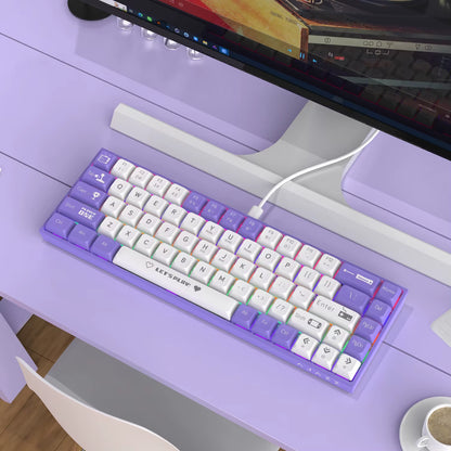 AK680 Gaming Mechanical Keyboard ABS Keycap 68 Keys Wired Wireless Bluetooth Keyboard Hot Swap Custom Gasket for Pc Laptop